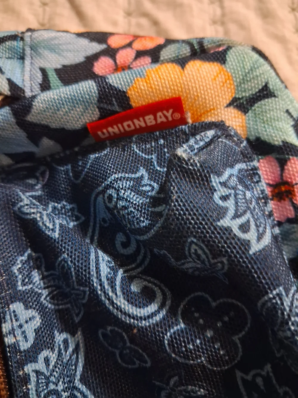 Unionbay Floral Navy Mini Backpack Handbag